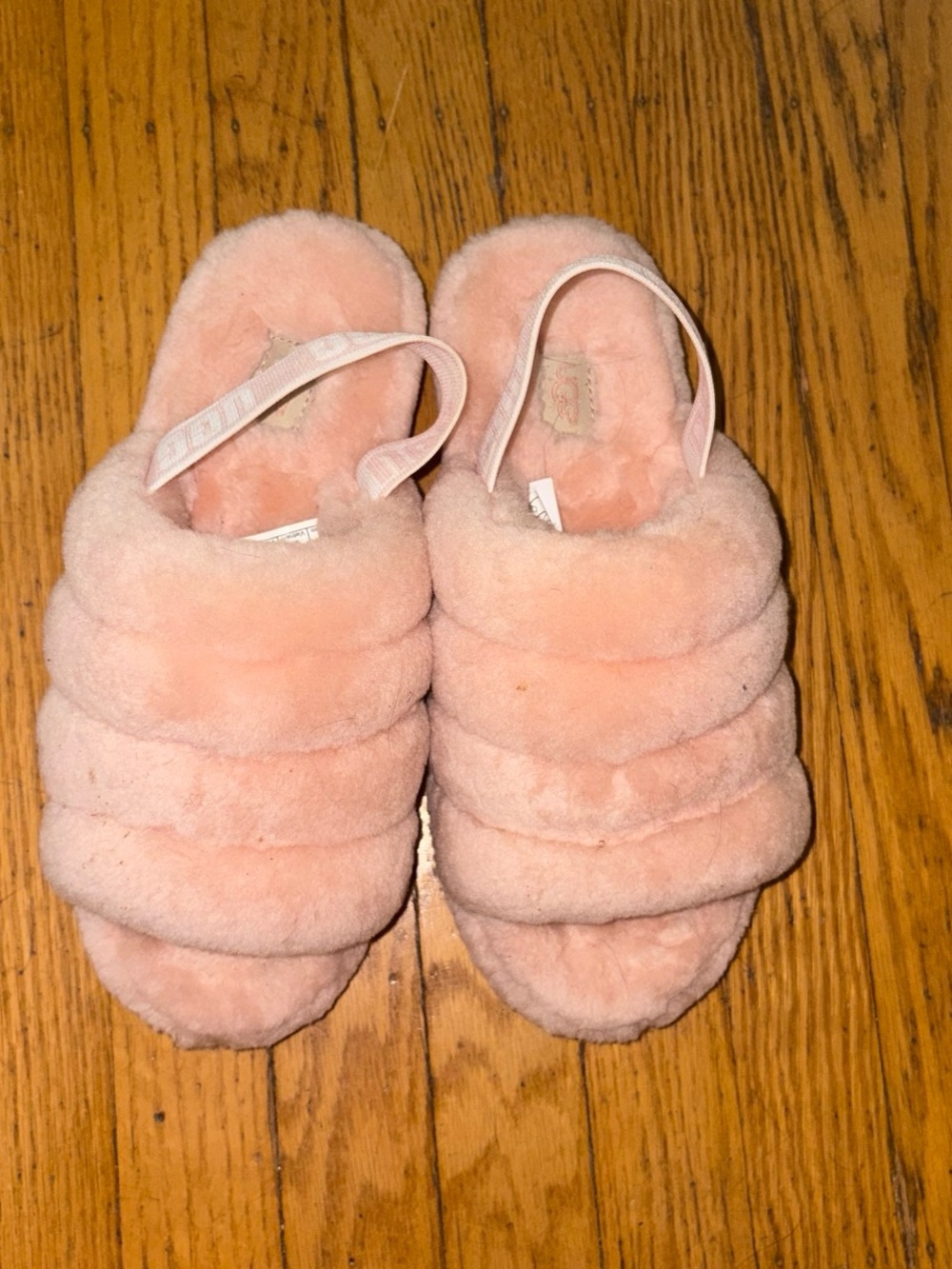 UGG Pink Fuzz Slide Slippers